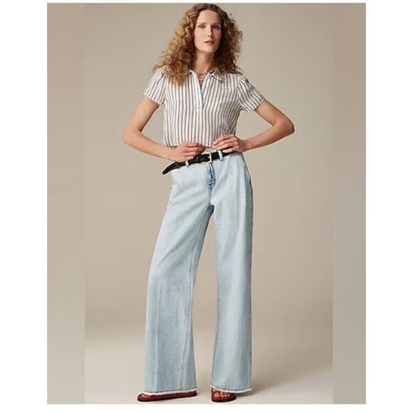 J.Crew Point Sur puddle jean in bleach wash New Size 37 - Picture 2 of 8